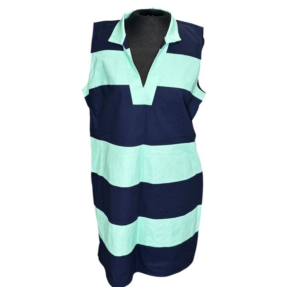STS Sail To Sable Womens Sleeveless Striped Polo Dress XL Cotton Blend - Picture 1 of 10